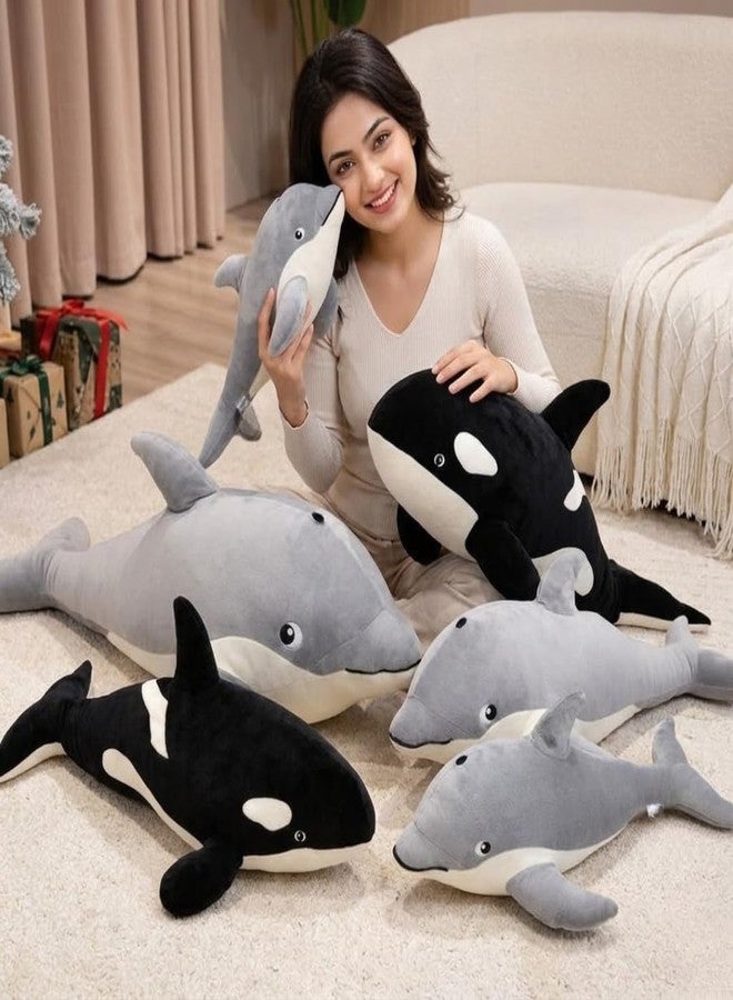 TechMax Solution Black Shark Orca Plush Pillow Soft Aquatic Animal Stuffed Toy Cushion - Image 2