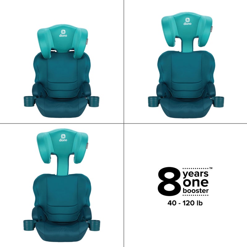 Diono Everett NXT High Back Booster Car Seat with Rigid Latch, Lightweight Slim Fit Design, 8 Years 1 Booster Seat, Black - Image 2