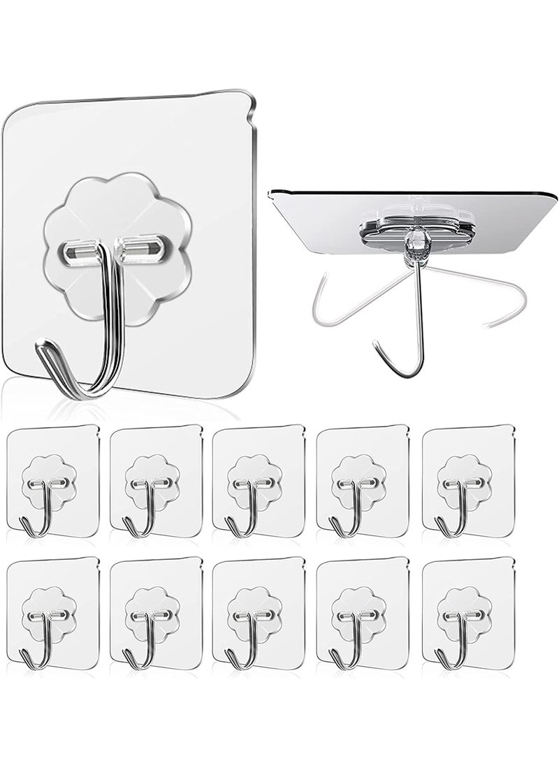 Kmils Kmils Multipurpose SelfAdhesive Hooks for Wall Without Drilling SelfAdhesive Hook Wall Clips Hook Wall Hook Wall Hanging Hook Pack of 10  - Image 1