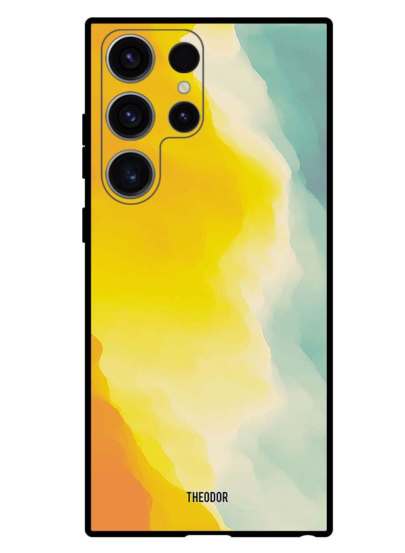 Theodor Protective Case Anti Scratch Shock Proof Bumper Cover For Samsung Galaxy S23 Ultra Shades Of Blue Yellow Orange  - Image 1