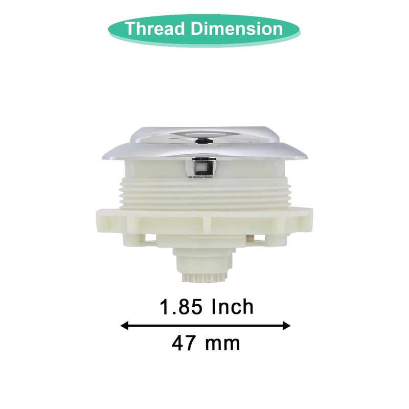 Prem's زر دفع مزدوج من بريم 1.85 بوصة (47 مم) بديل دائري لصنبور تدفق المرحاض - Image 4