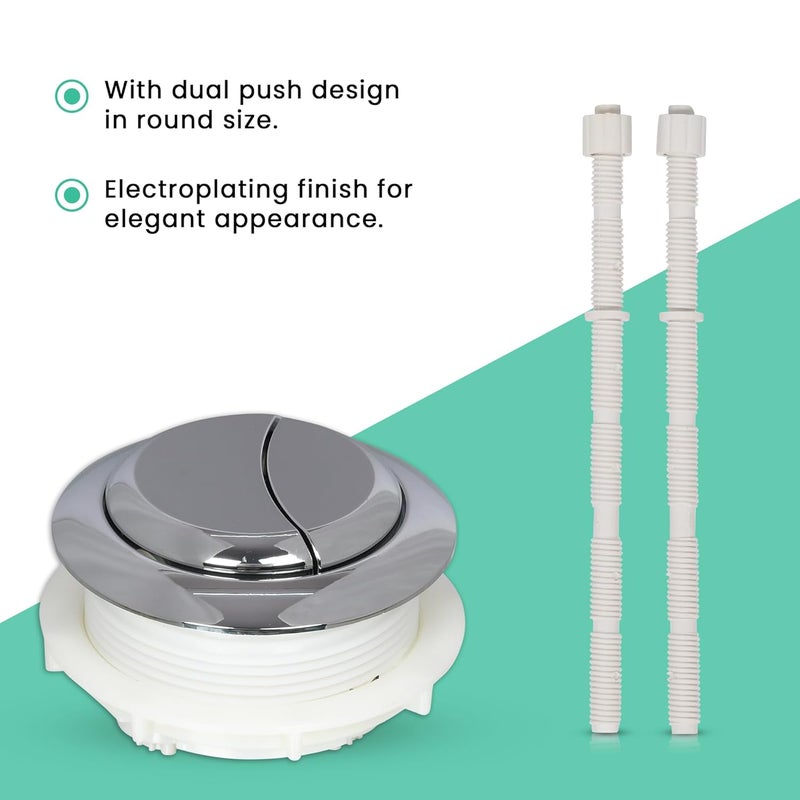 Prem's زر دفع مزدوج من بريم 1.85 بوصة (47 مم) بديل دائري لصنبور تدفق المرحاض - Image 5