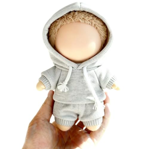 VVQUI 17cm Doll Hoodies Clothes Outfit Set Casual Style Costumes for 17cm Dolls Dress up Unique Style Cute and Premium Dolls Outfit Accessories Gery Sweatshirt - Image 1