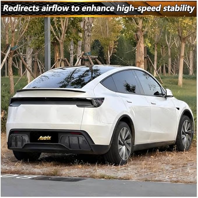 Autrix Rear Bumper Diffuser for 2025-2026 Tesla Model Y Juniper, Model Y Rear Diffuser Lip Performance Style Shark Fin Splitter Kit Carbon Fiber Painted - Image 4