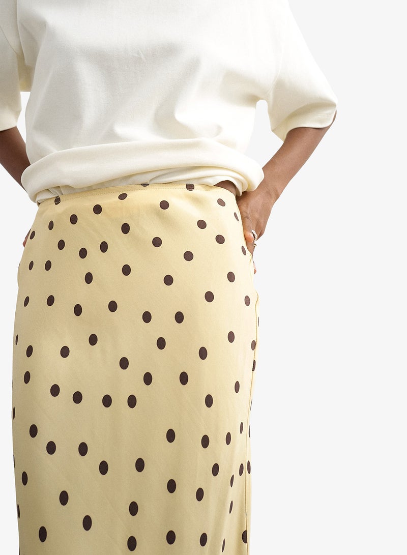 TOPSHOP Malene Polka Dot Satin Midi Skirt - Image 4
