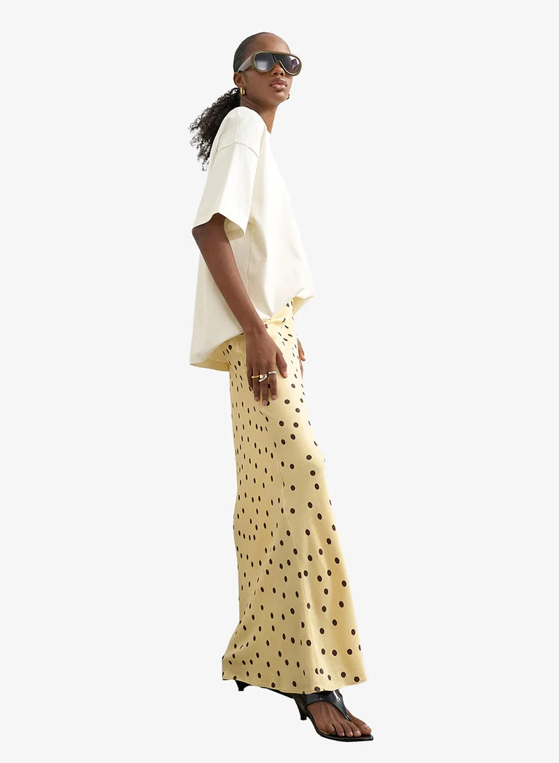 Topshop  Malene Polka Dot Satin Midi Skirt for Women | Best Price UAE