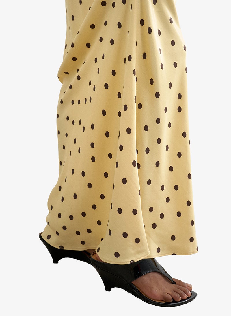 TOPSHOP Malene Polka Dot Satin Midi Skirt - Image 5