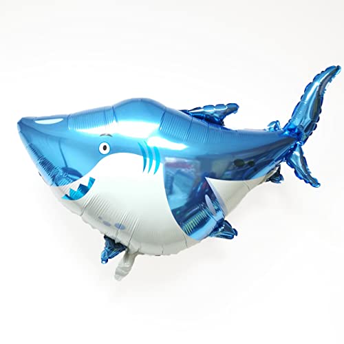 Atpata Funky Jumbo Scary Blue Shark Foil Balloon (Big Shark) for Aquatic theme Shark theme party decoration - Image 1