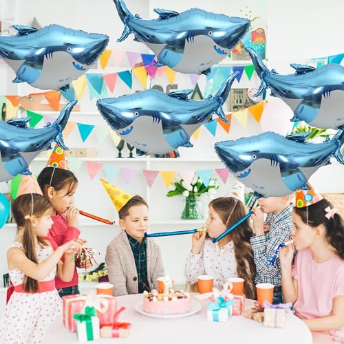 Atpata Funky Jumbo Scary Blue Shark Foil Balloon (Big Shark) for Aquatic theme Shark theme party decoration - Image 5