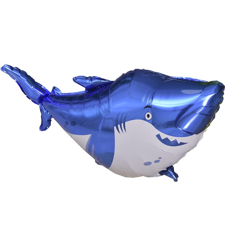 Atpata Funky Jumbo Scary Blue Shark Foil Balloon (Big Shark) for Aquatic theme Shark theme party decoration - Image 2