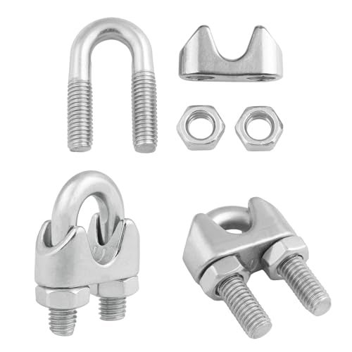 GENHAKON 12 PCS 1/2 Wire Rope Cable Clip Clamp, M12 304 Stainless Steel Cable Clamp for Temporary Guardrail Systems, Machinery, Equipment, Construction, and More. by GENHAKON - Image 3
