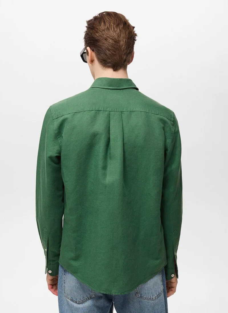 Mango Man Pocket linen shirt
