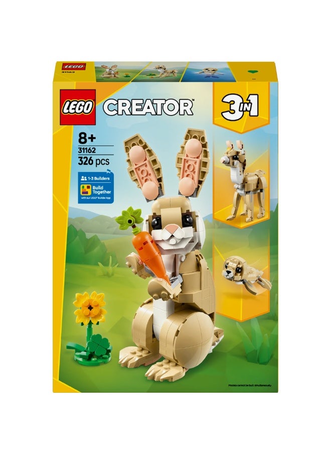 LEGO Creator 3in1 Cute Bunny Toy Animal Playset 31162 (326) Pieces  - Image 2