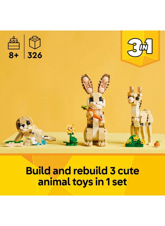 LEGO Creator 3in1 Cute Bunny Toy Animal Playset 31162 (326) Pieces  - Image 3