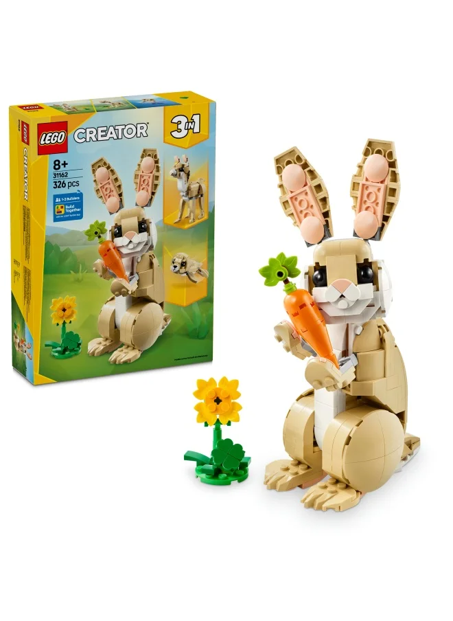 LEGO LEGO Creator 3in1 Cute Bunny Toy - Transforms into a Llama Figure or Seal - Animals Building Set for Kids, 8+ Year Old Girls & Boys - Creative Birthday Gift Idea - 31162