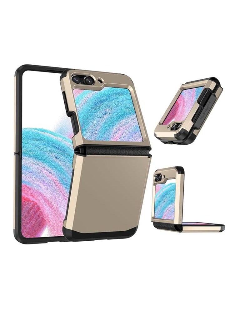 عام غطاء متوافق مع Samsung Galaxy Z Flip 5 مع حماية للمفصلات، تصنيف عسكري للحماية الشاملة (TPU) مع هيكل حماية صلب (PC)، غطاء قوي ومتين. - Image 1