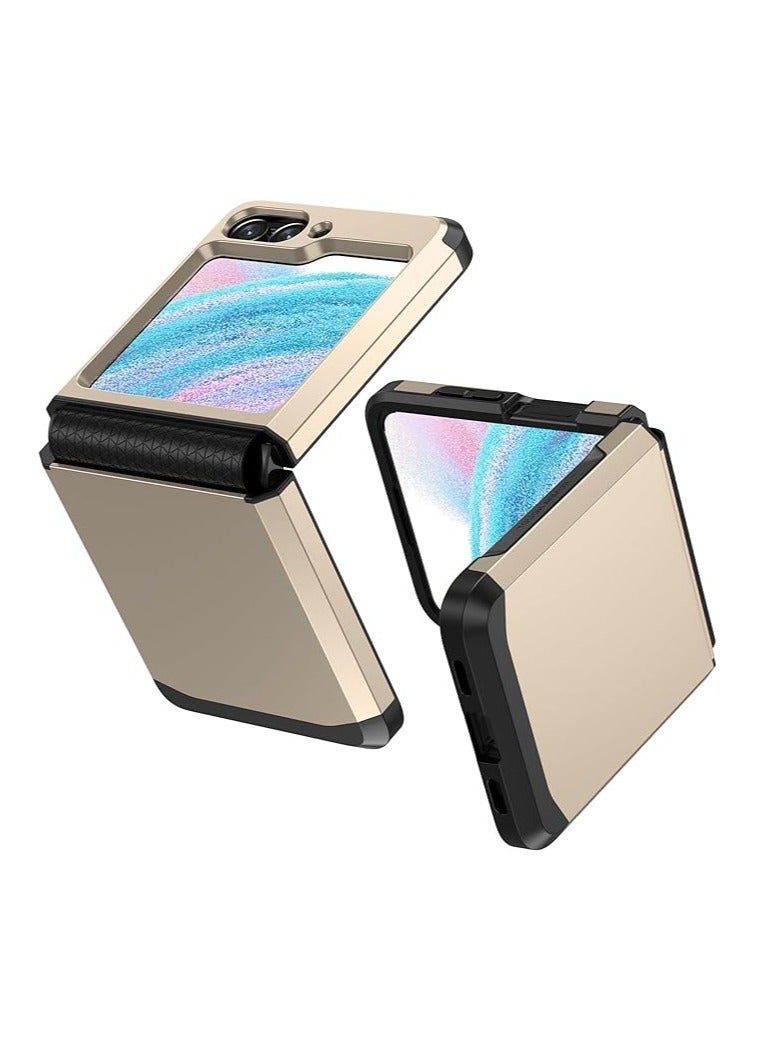 عام غطاء متوافق مع Samsung Galaxy Z Flip 5 مع حماية للمفصلات، تصنيف عسكري للحماية الشاملة (TPU) مع هيكل حماية صلب (PC)، غطاء قوي ومتين. - Image 2