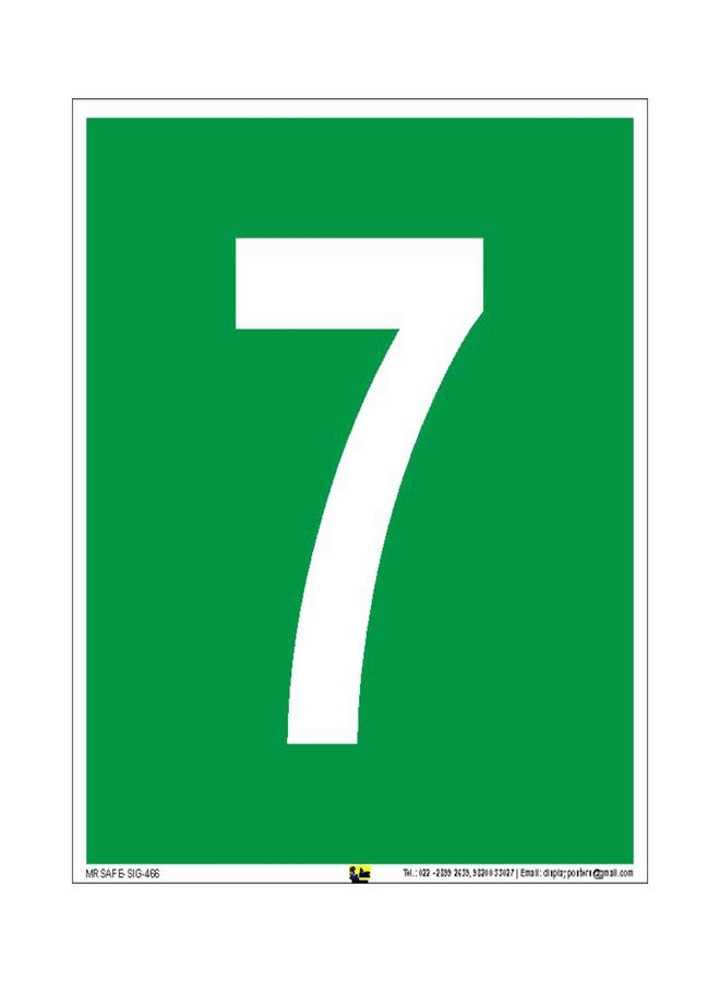 Mr. Safe Seven Number Sign Hard Plastic Lamination 8 Inch X 8 Inch - Image 1