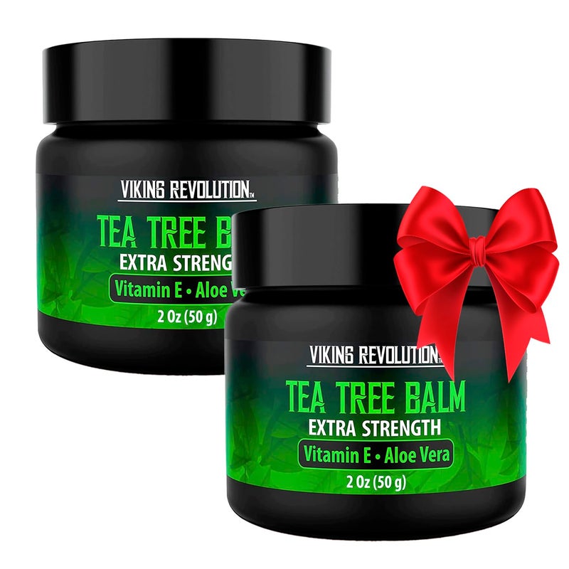 Viking Revolution tea Tree Oil Cream - Super Balm Athletes Foot Cream - for Eczema, Jock Itch, Ringworm, Nail Treatment - Soothing Skin Moisturizer for Itchy, Scaly, Cracked Skin, 2 Ounce (Pack of 2) - Image 1