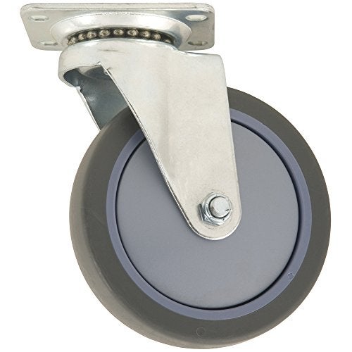 SoftTouch TPR Rubber Caster Wheel with Swiveling Top Plate - 4-Inch - 250 lb. Load Capacity - Non-Marking for Use in Hospitals, Food Service, & Other Institutional Applications - Image 2