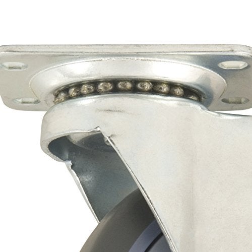 SoftTouch TPR Rubber Caster Wheel with Swiveling Top Plate - 4-Inch - 250 lb. Load Capacity - Non-Marking for Use in Hospitals, Food Service, & Other Institutional Applications - Image 4