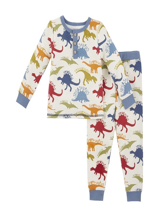 Mud Pie Boys' Dinosaur Pajama Set, Dino, 9 Months/12 Months - Image 1