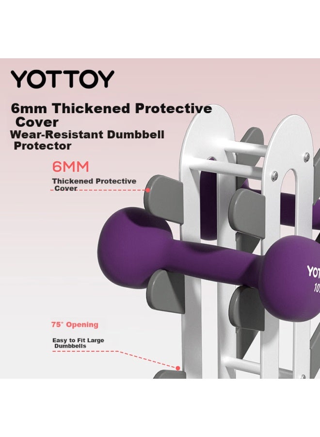 Yottoy Dumbbell Rack Small Stand Home Dumbbell Gym Rubber-coated Steel Universal Multifunctional Storage Rack Gray 3-tier - Image 1