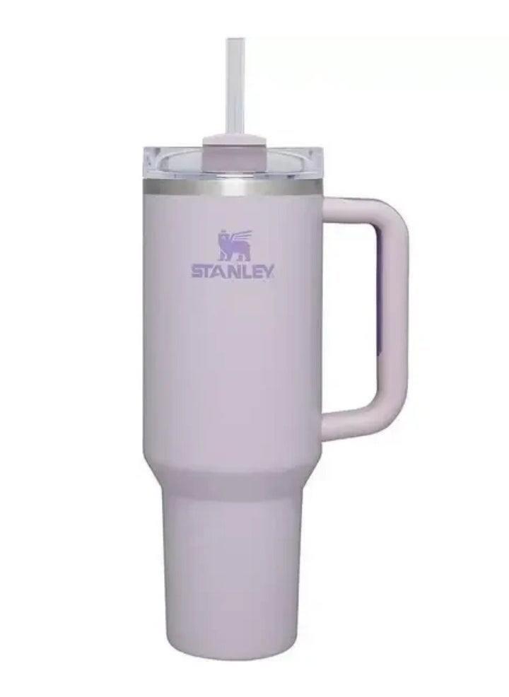 Stanley 40oz H2.0 Quencher Tumbler – Orchid Matte Finish, Stainless Steel, Leak-Resistant Travel Mug with Handle & Reusable Straw, Double Wall Vacuum Insulated, Keeps Drinks Ice-Cold for 12 Hours, Hot for 7 Hours, Durable, Sweat-Proof, Eco-Friendly Drinkware  - Image 3