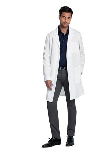 Cherokee White Lab Coat for Men or Women with 3 Pockets and Center Back Length 38" CK460, XS, White - Image 3