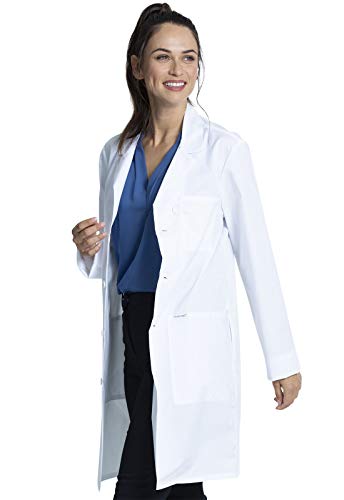 Cherokee White Lab Coat for Men or Women with 3 Pockets and Center Back Length 38" CK460, XS, White - Image 5