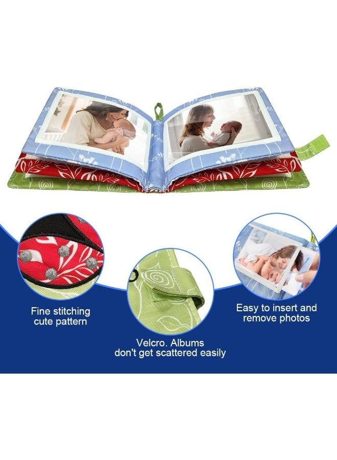 Amzoya Baby Soft Photo Albums My First Family Album Soft Cloth Baby Photo Book My First Family Photo Album -Soft Cloth,Baby Safe,Holds 4x6 Photo Album (Green) - Image 3