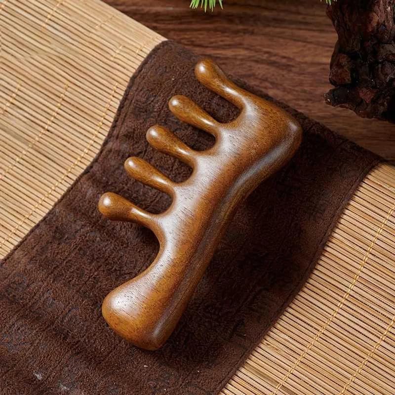 Beauté Secrets Wooden Massager for Hair Growth | Gua Sha Head Massager | Scalp Massagers Natural Wood Hair Massage Comb, Brown - Image 2