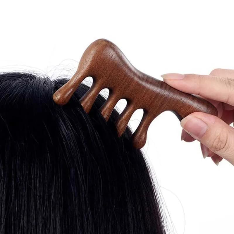 Beauté Secrets Wooden Massager for Hair Growth | Gua Sha Head Massager | Scalp Massagers Natural Wood Hair Massage Comb, Brown - Image 5