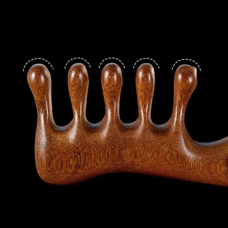 Beauté Secrets Wooden Massager for Hair Growth | Gua Sha Head Massager | Scalp Massagers Natural Wood Hair Massage Comb, Brown - Image 3