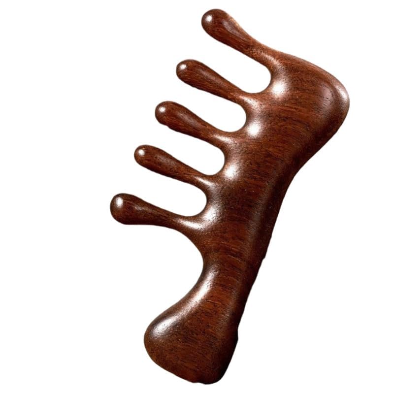 Beauté Secrets Wooden Massager for Hair Growth | Gua Sha Head Massager | Scalp Massagers Natural Wood Hair Massage Comb, Brown - Image 1
