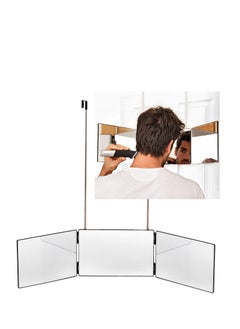 Real Glass | Tri-Fold Mirror for Self-Cutting and Styling | DIY Haircutting Tool to trim, prune or shave your head and neckline at home | Adjustable, portable, hands free