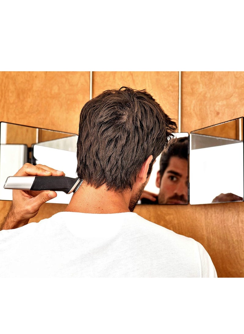 Arabest - Real Glass | Tri-Fold Mirror for Self-Cutting and Styling | DIY Haircutting Tool to trim, prune or shave your head and neckline at home | Adjustable, portable, hands free - Image 1