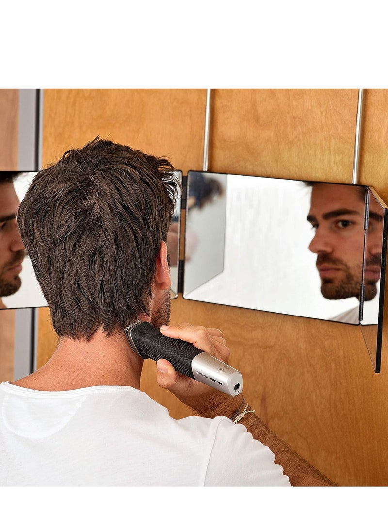 Arabest - Real Glass | Tri-Fold Mirror for Self-Cutting and Styling | DIY Haircutting Tool to trim, prune or shave your head and neckline at home | Adjustable, portable, hands free - Image 1