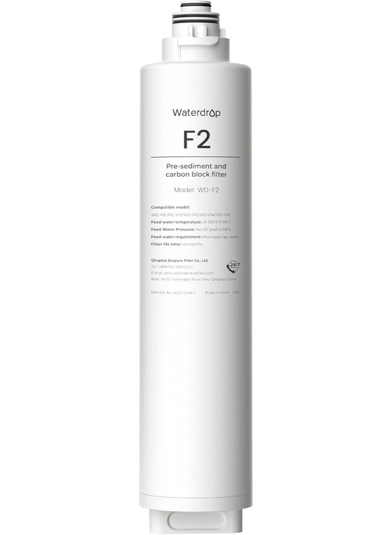 Waterdrop Reverse Osmosis Water Filter System, 11-Stage Filtration UnderSink RO Water Filter, Reduce TDS, PFOA, PFOS, Chlorine, Fluoride, 1200 GPD, Alkaline Mineral pH+,NSF Certified, BPA Free, WD-X12 & Waterdrop WD-X12-F3 Filter, Replacement for WD-X12-Alkaline 1200 GPD Reverse Osmosis System, 24-month Lifetime, Reduce PFAS & Waterdrop WD-F2 Filter, Replacement for WD-X8-Basic & WD-X8-Alkaline & WD-X12-Basic & WD-X12-Alkaline & WD-X16-Alkaline, 6-month Lifetime Bundle - Image 4