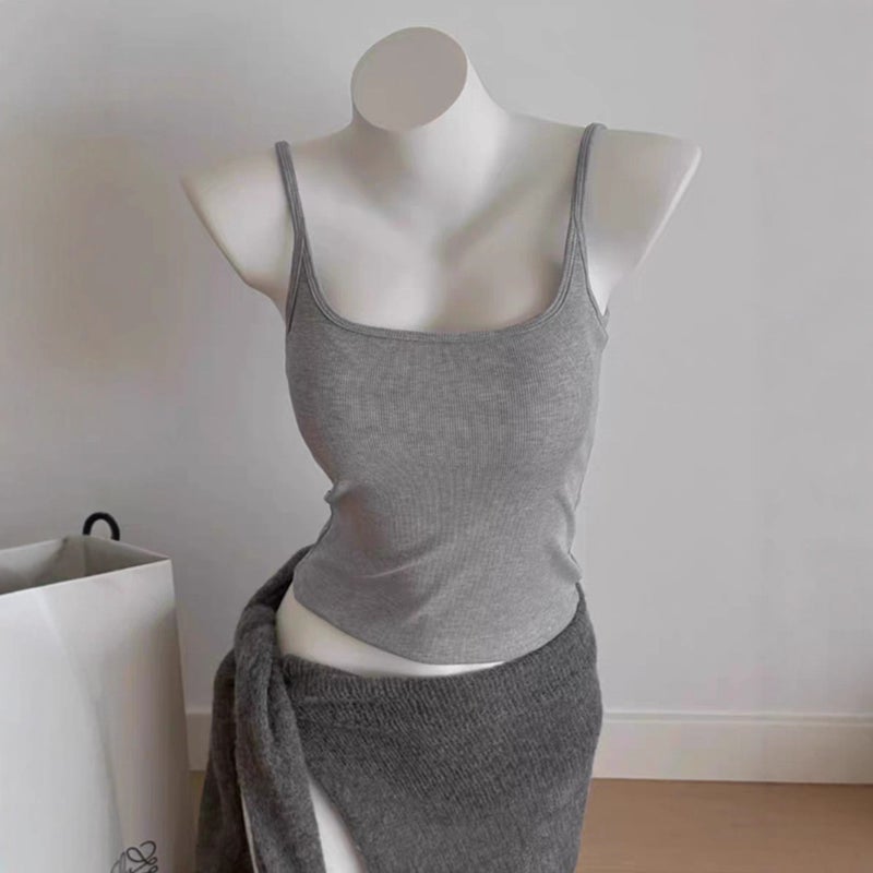 Women's Hollow-Out Backless Camisole with Built-in Bra and Padding - Image 2