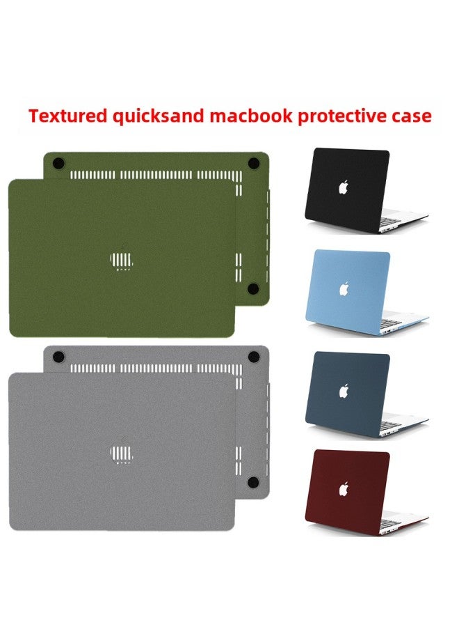 For Apple Notebook Protective Case Macbookair13 Notebook Case 16 Pro13 Inch Army Green Quicksand-Color:Quicksand Deep Sea Green Spot-Applicable Model:(hollow) 2022-2024air13 (a2681/a3113)  - Image 2