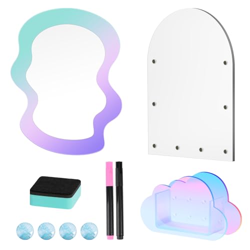 MoKo Locker Accessories Set, 5 in 1 Back to School Supplies College Essentials Includes Magnetic Acrylic Board, Locker Mirror, Markers Holder,Marker Pens and Locker Magnets - Image 1