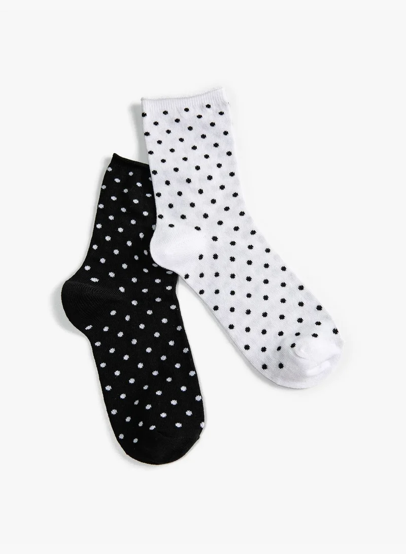 KOTON Polka Dot 2-Pack Socket Socks Set