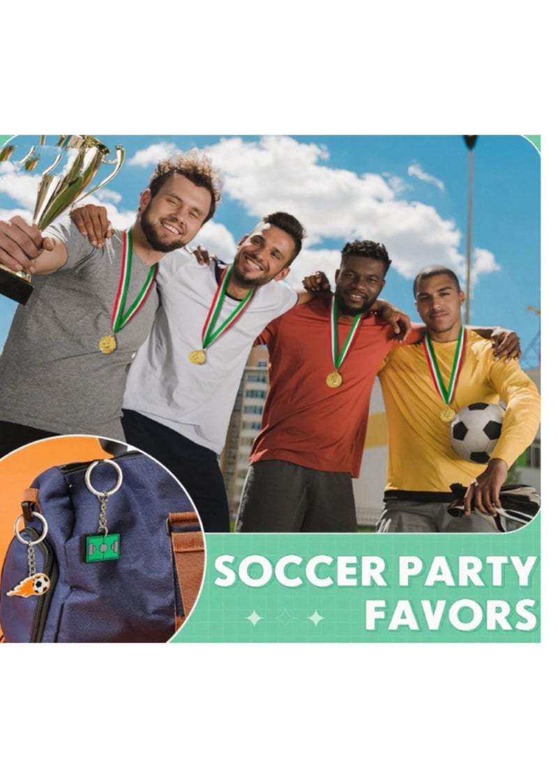 12 pieces of football MEDALS suitable for both children and adults. Metal MEDALS, gold medal football party gifts, prizes and gifts, sports football matches, football events.  - Image 5