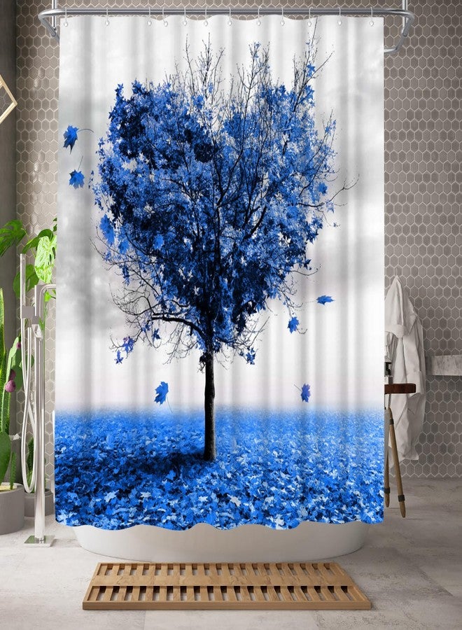 WELMECO Blue Shower Curtain Love Heart Tree Shower Curtain Bathroom Decor Polyester Fabric, 72x72inch - Image 2