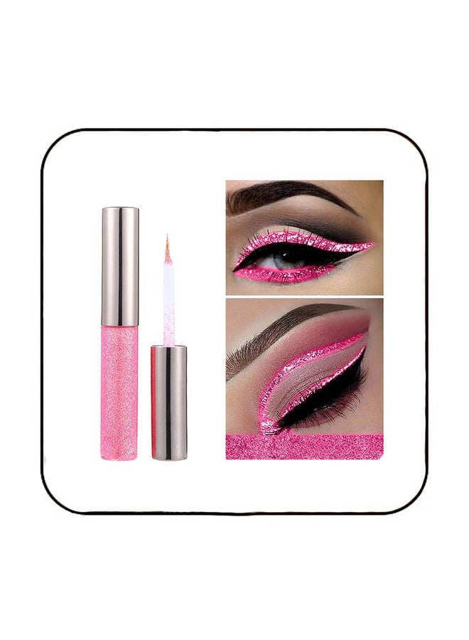 Edanta Glitter Liquid Eyeliner Shimmer Eye Liner Metallic Cosplay Eyeshadow Cosmetics For Women And Girls Pack Of 1 (Bpink) - Image 1