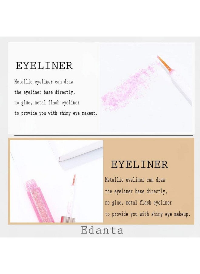 Edanta Glitter Liquid Eyeliner Shimmer Eye Liner Metallic Cosplay Eyeshadow Cosmetics For Women And Girls Pack Of 1 (Bpink) - Image 4