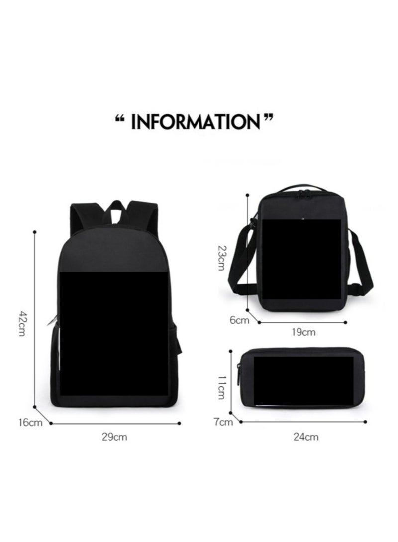 Boys Spider-Man Superman Printed Student Cartoon Schoolbag Backpack 29*16*42CM + Shoulder Bag 19*6*23CM + Pen Bag 24*7*11CM Three-piece Set - Image 3