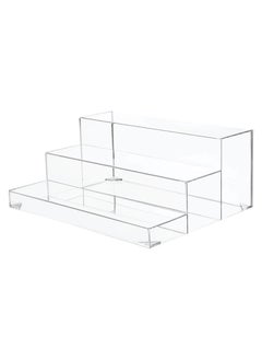 SMARTPOINTS 3-Tiers Assembled Back Bar Bottle Rack Display, Clear Acrylic Stand Riser 15x6x12 inches  - Image 1