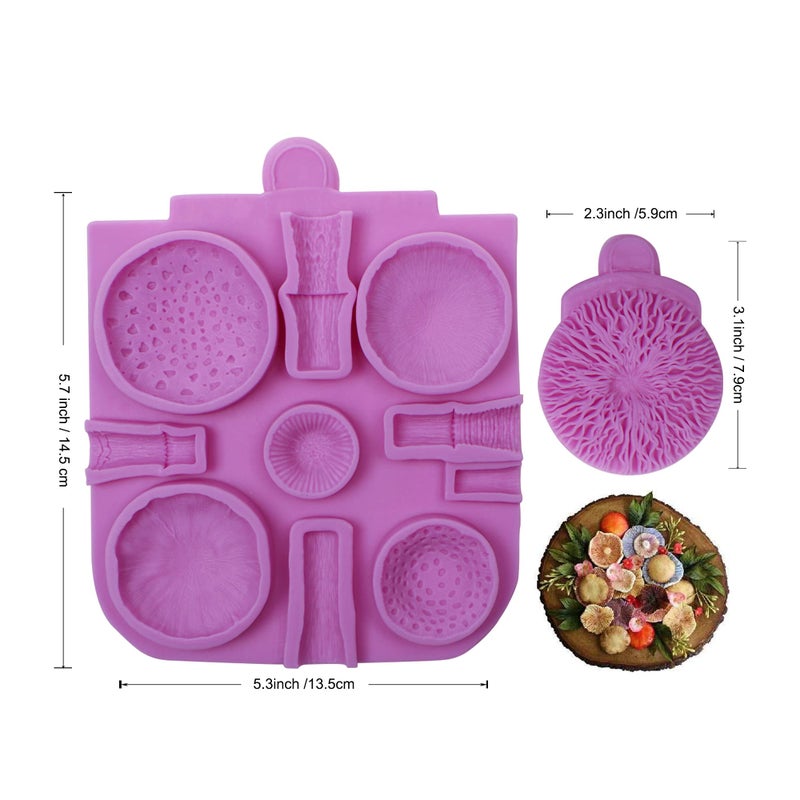 acvcatto Mushrooms Silicone Mold  Toadstools Veiner Chocolate Molds for Wedding Cake Decoration  Cupcake Toppers  Pudding  Cookie Crumble - Image 2